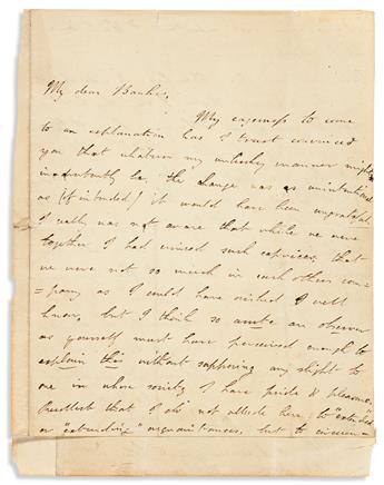BYRON, GEORGE GORDON NOEL. Autograph Letter Signed, “Byron,” to his Cambridge classmate William John Bankes,